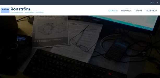 Hjemmeside for Rönström - Freelance plastkonstruktion
