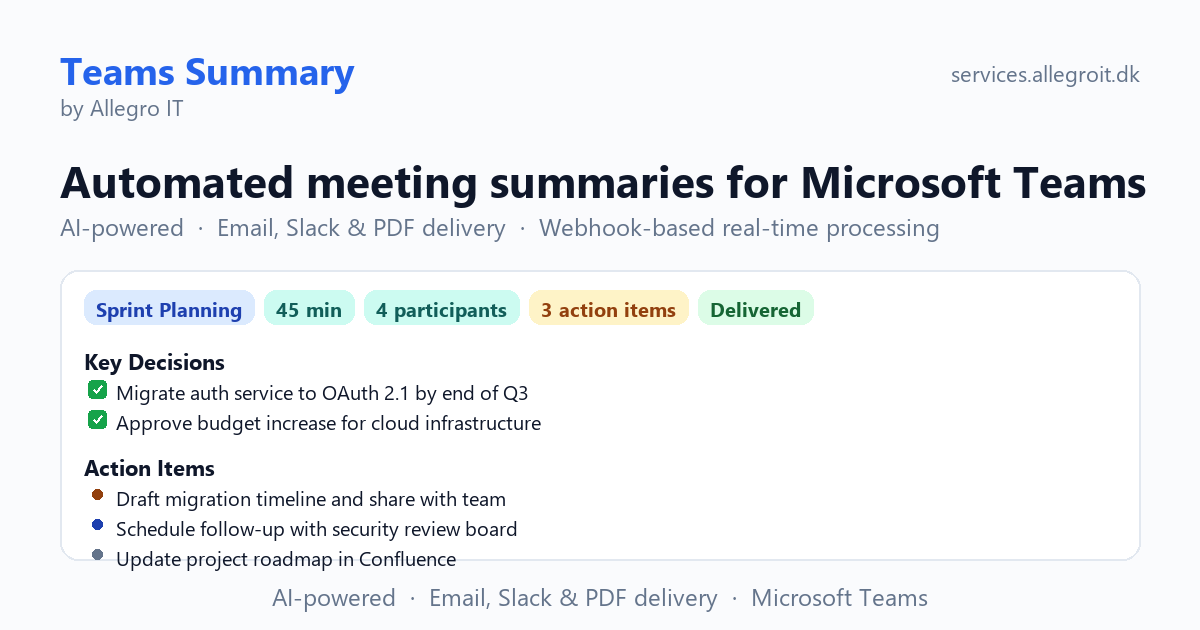 Teams Summary – Automatiske mødereferater fra Microsoft Teams